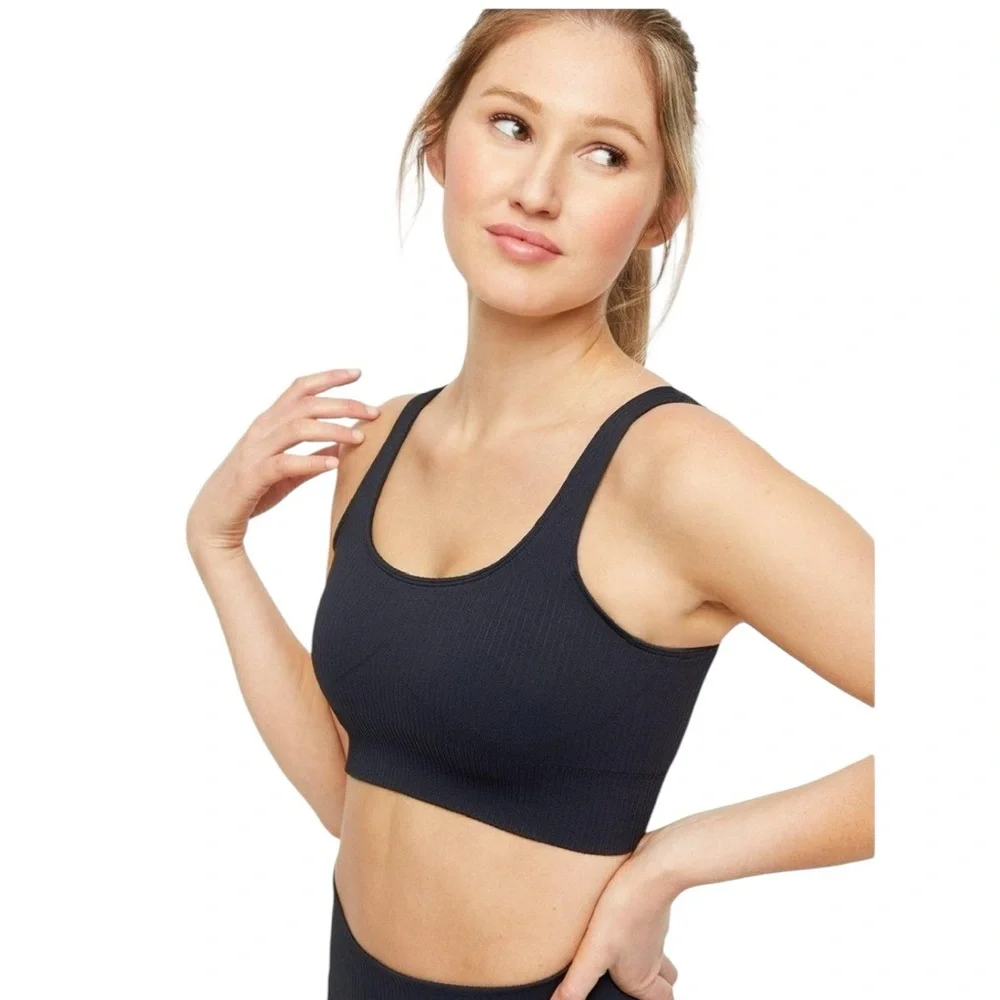 LILIAS ACTIVE Teal Ribbed Knit Sports Bra Small